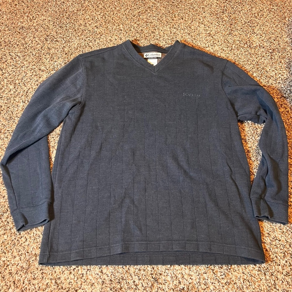 Columbia V-Neck Pullover Long Sleeve Ribbed‎ Casual Top Men's Large